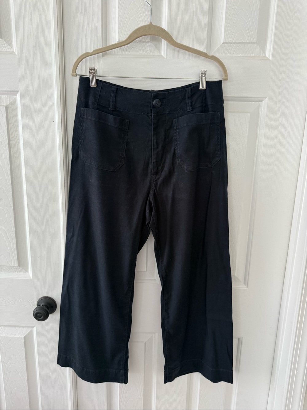 Maeve Colette Wide Leg Navy Linen Pants